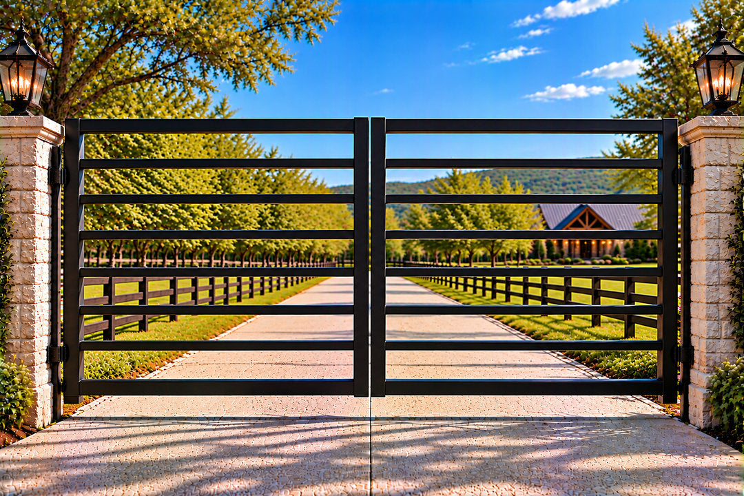 Black Horizontal Bar Ranch Gate