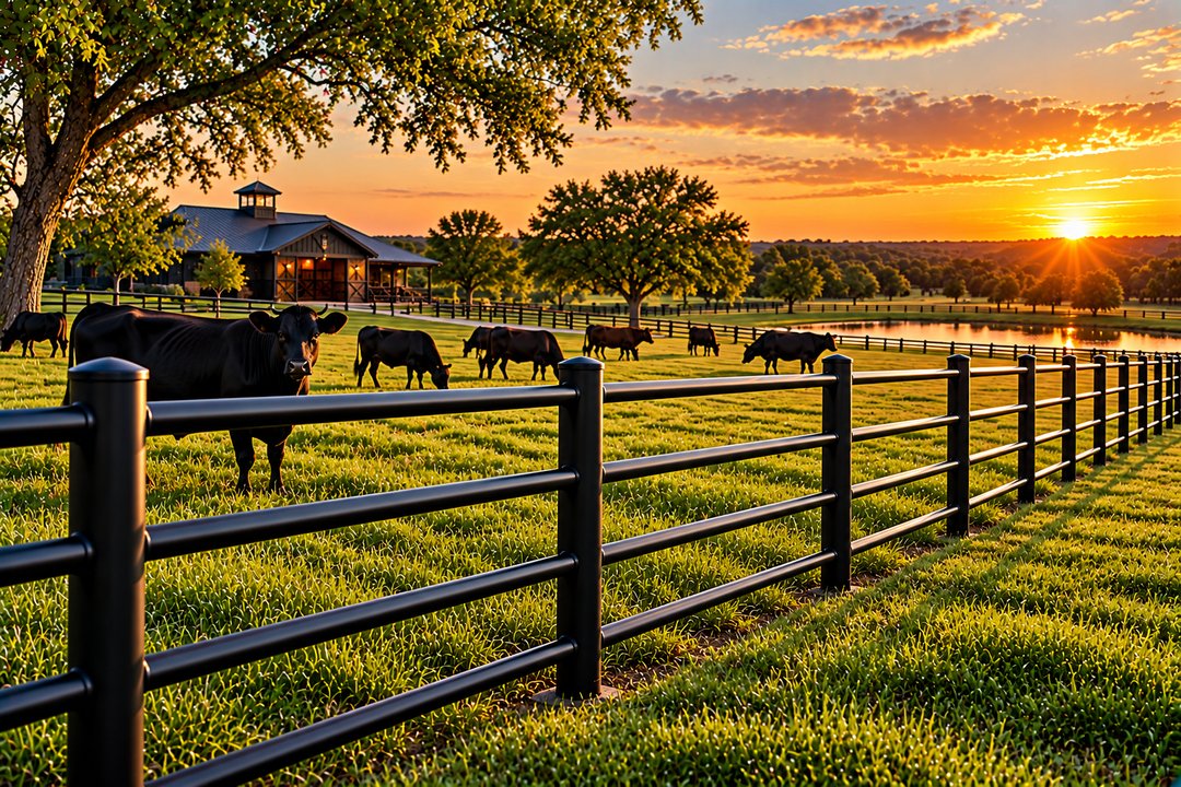 Black Pipe Cattle Pasture Fence