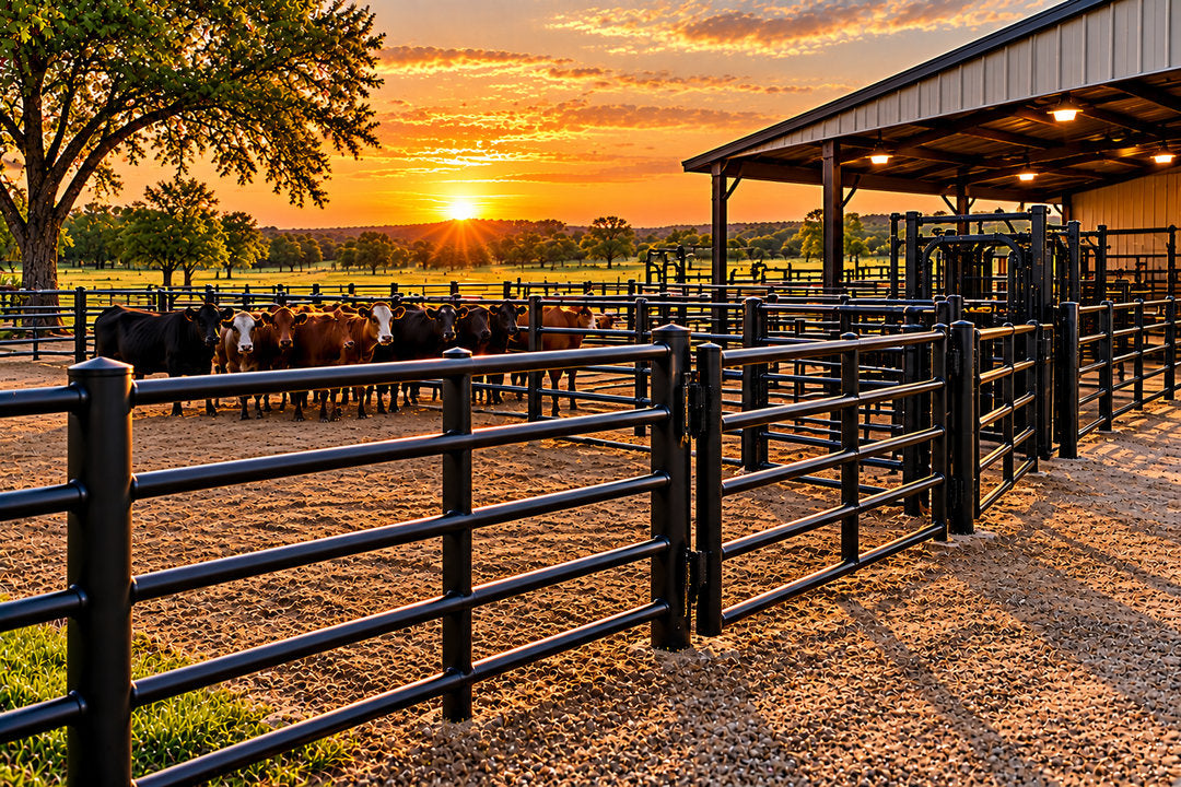 Black Pipe Cattle Pen Fence