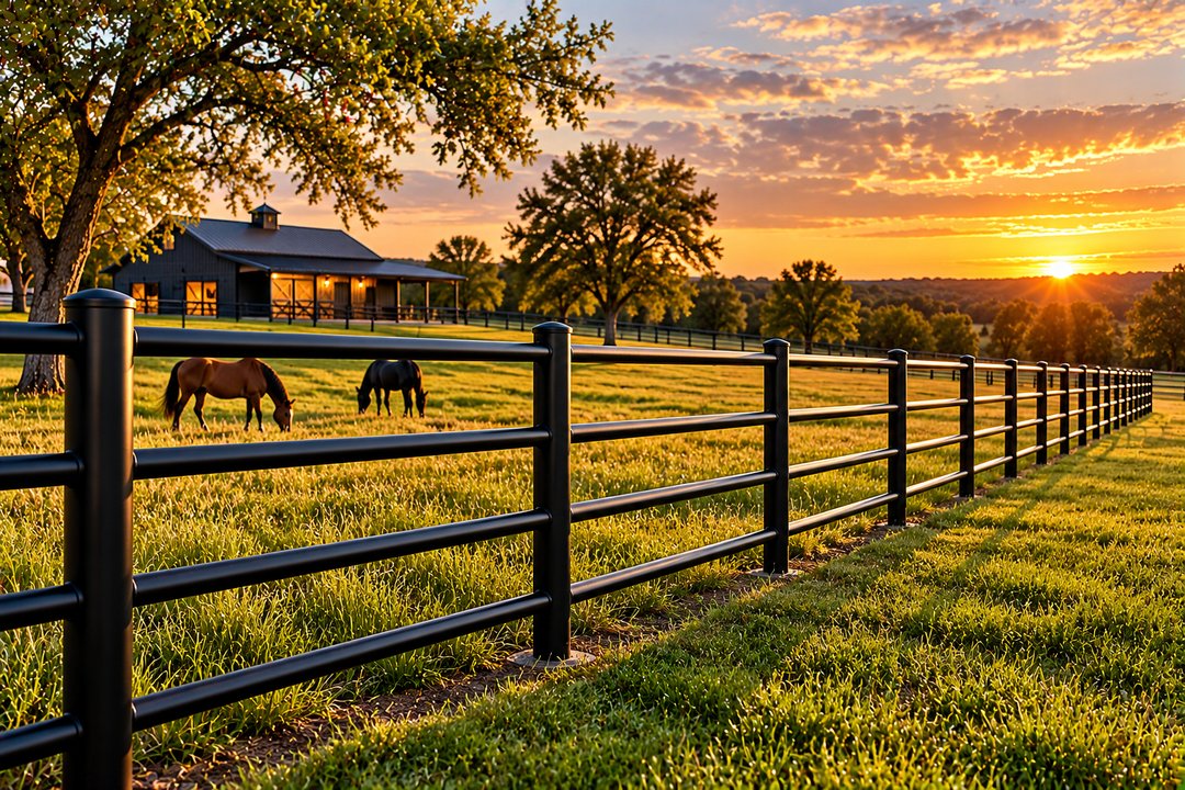 Black Pipe Fence – Sunset Pasture