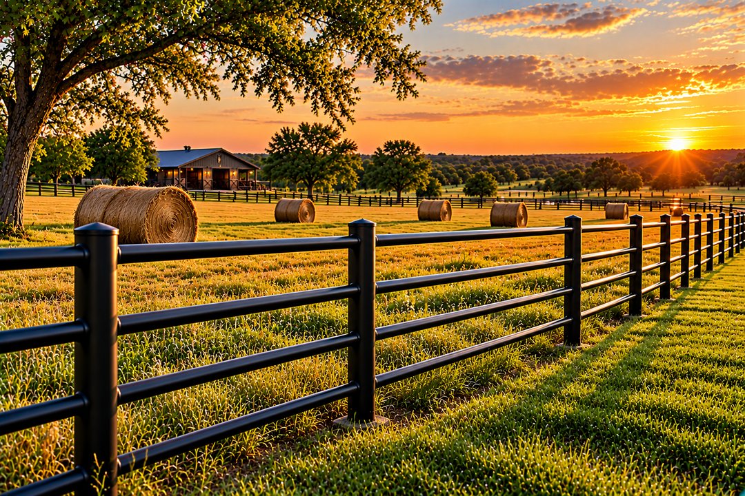 Black Pipe Hay Field Fence