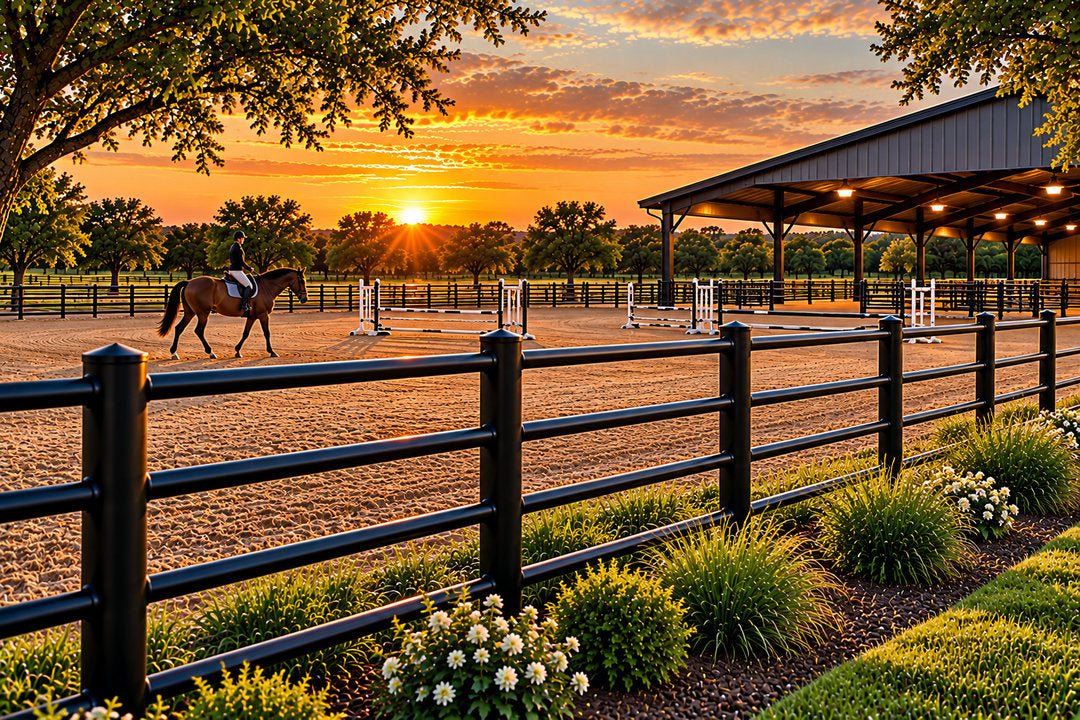 Black Pipe Horse Arena Fence