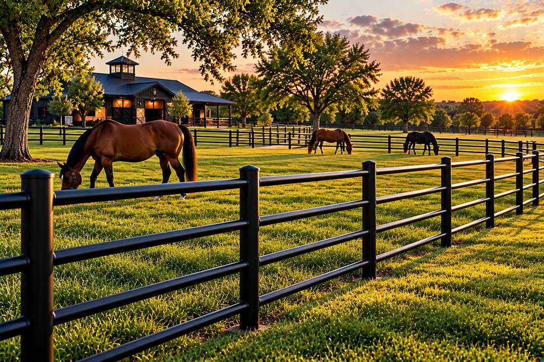 Black Pipe Horse Pasture Fence