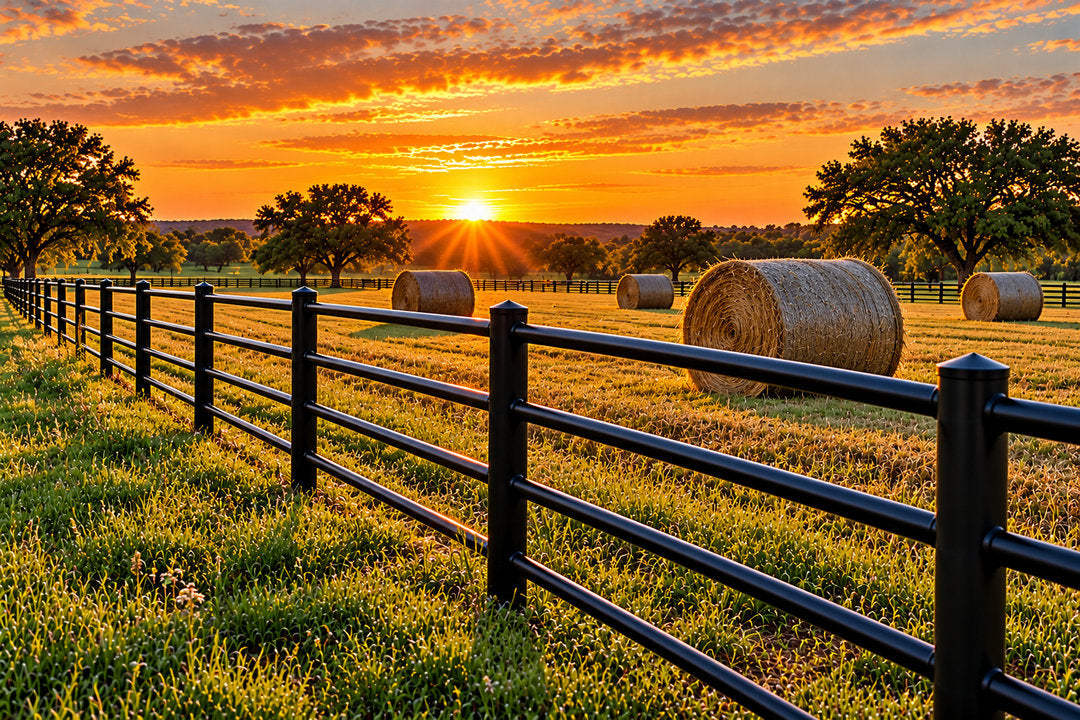 Black Pipe Round Bale Field Fence