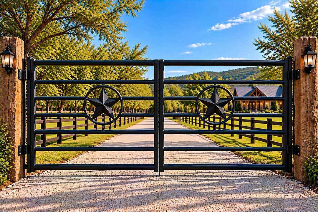 Black Six-Bar Ranch Gate
