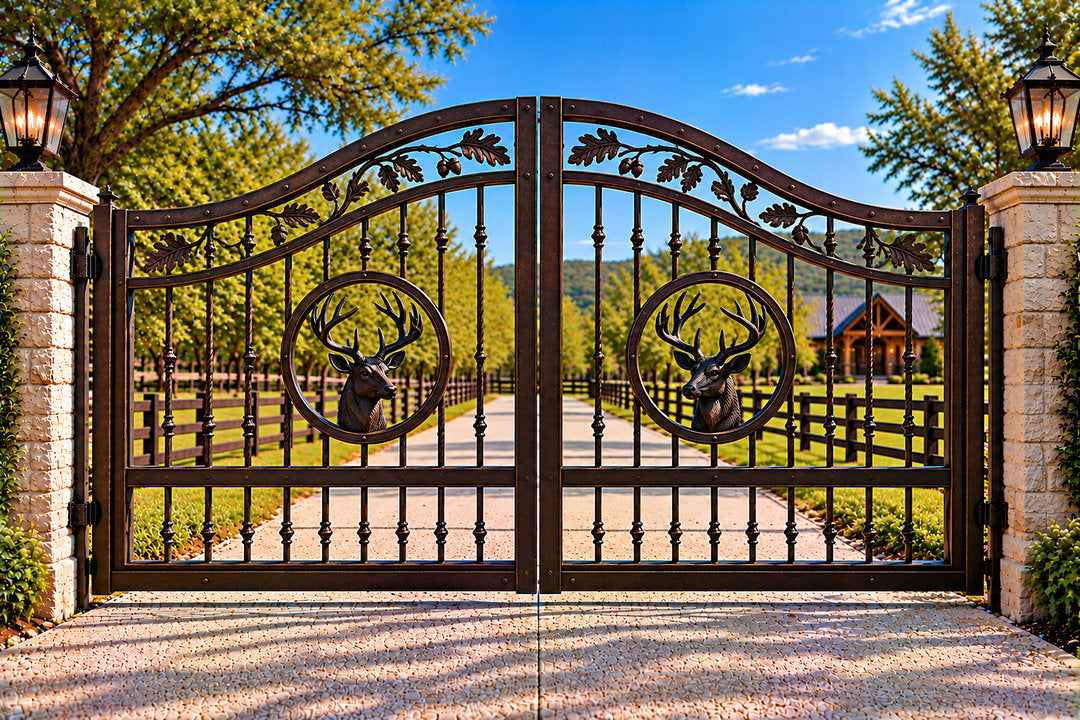 Deer Head Medallion Ranch Gate