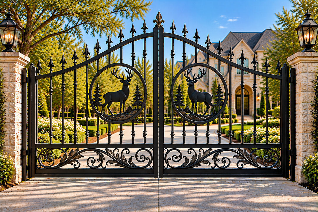 Deer Medallion Driveway Gate
