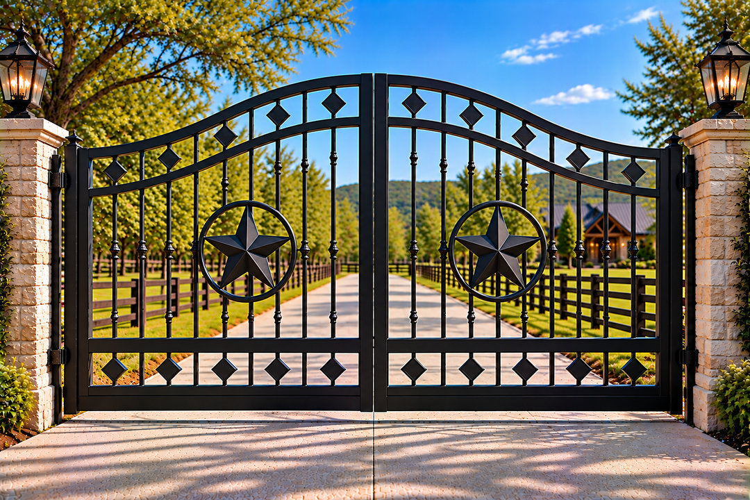 Diamond Accent Arched Ranch Gate