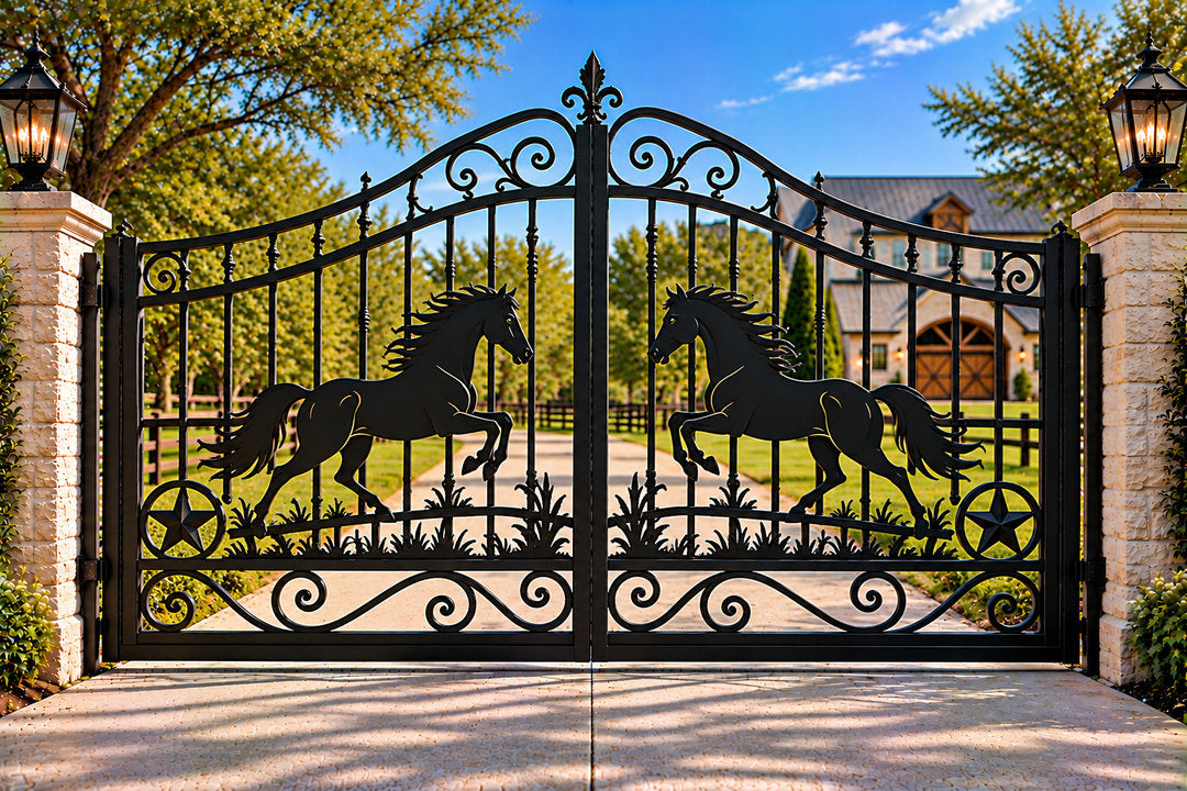Horse Silhouette Ranch Gate