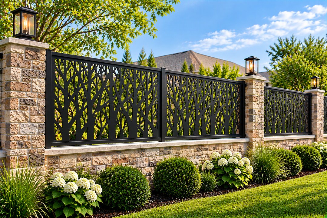Laser-Cut Tree Branch Privacy Fence