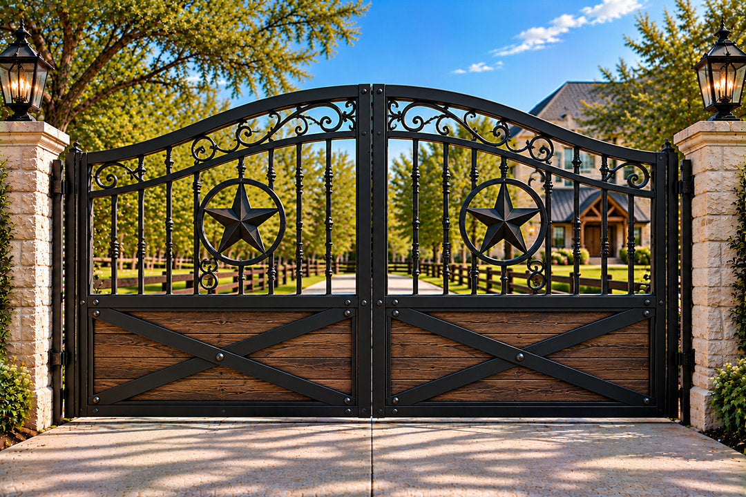 Rustic Cross-Brace Arched Ranch Gate