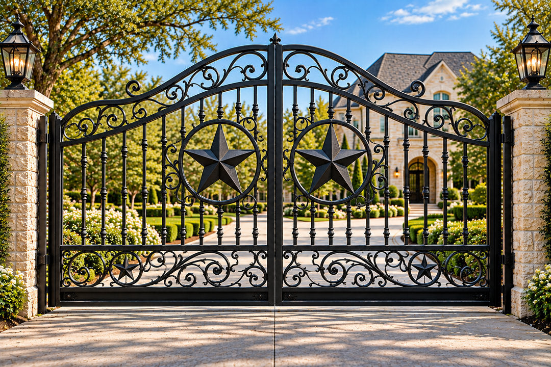 Texas Star Medallion Driveway Gate