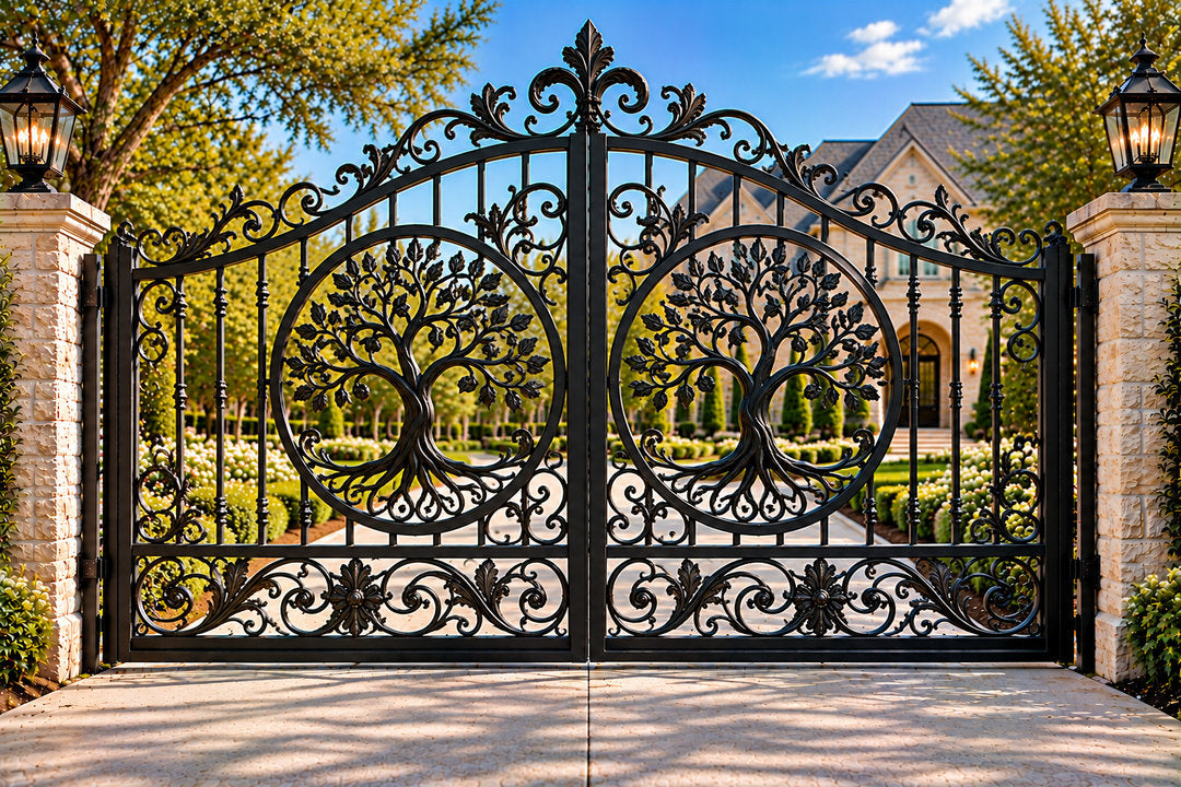 Tree of Life Scroll Driveway Gate