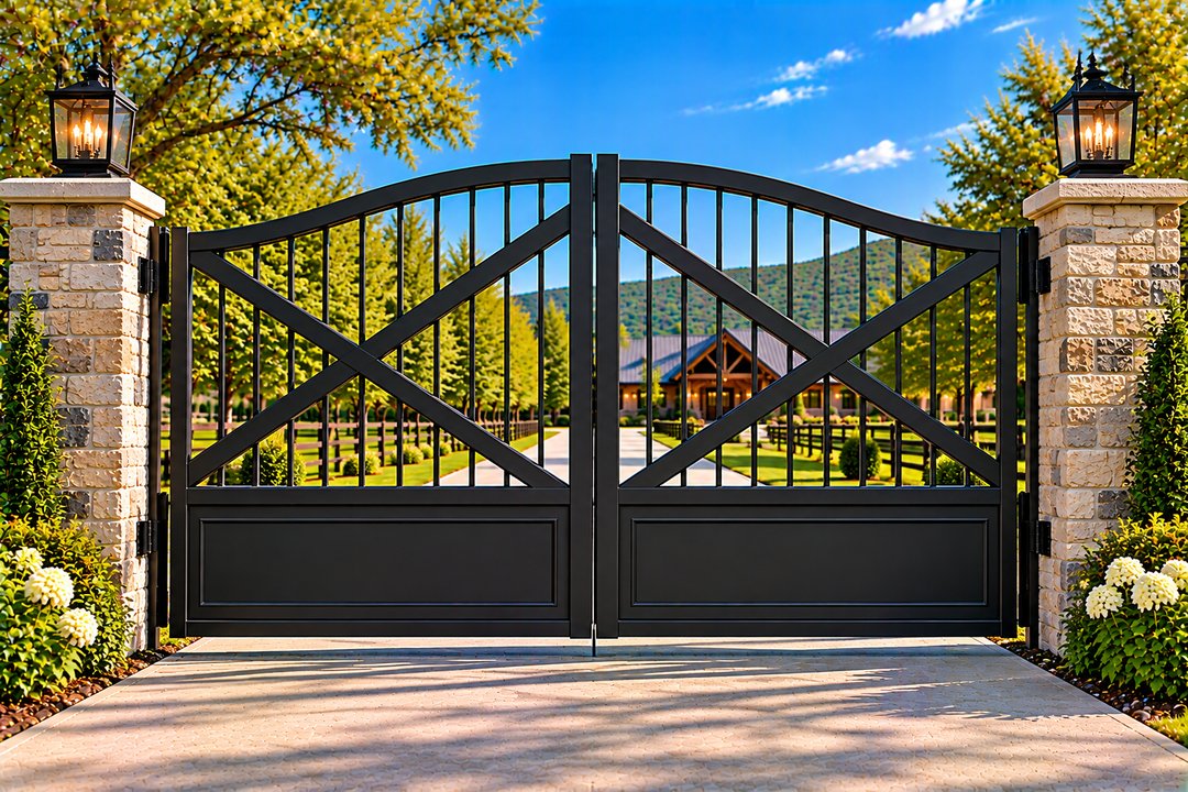 X-Panel Solid Base Driveway Gate